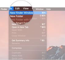 New Finder Window in the Apple